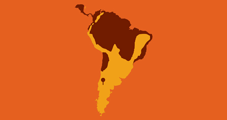 Map of the South American Black Chested Buzzard Eagle territory